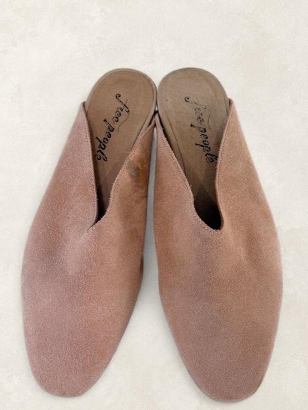 Free People At Ease Blush Suede Loafer Mules